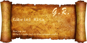 Gábriel Rita névjegykártya